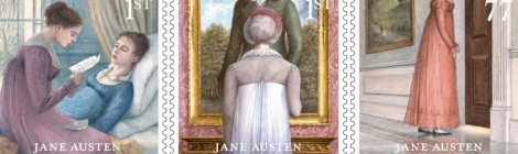 I romanzi di Jane Austen su francobolli inglesi