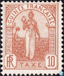 guinea 1905 francobollo donna nuda