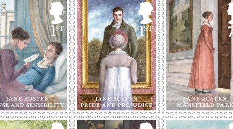 I romanzi di Jane Austen su francobolli inglesi