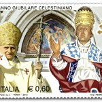 Insieme su un francobollo italiano i due papi della “rinuncia”