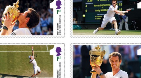 I francobolli per la vittoria di Andy Murray a Wimbledon