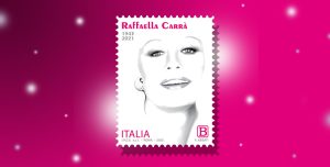 Il francobollo di Raffaella Carrà